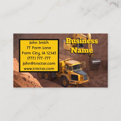Construction Site Business Card