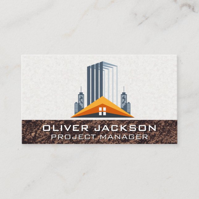 Construction Site | Commercial Buildings Business Card (Front)
