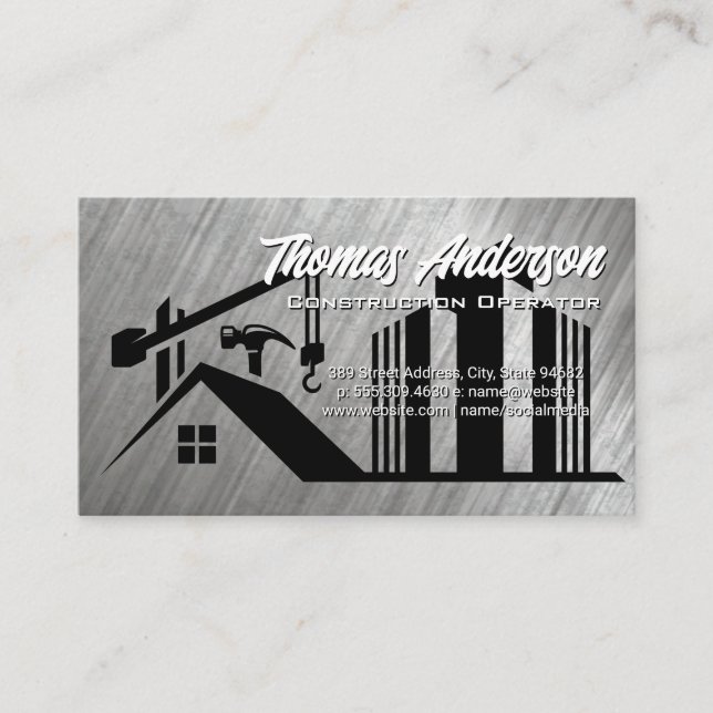 Construction Site | Commercial Buildings Business Card (Front)