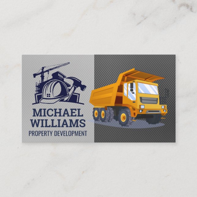Construction Site | Dump Truck Vehicle Business Card (Front)