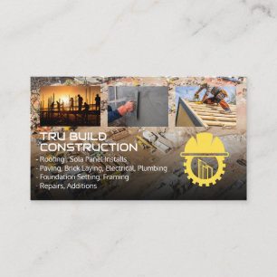 Construction Site General Contractor Property Business Card