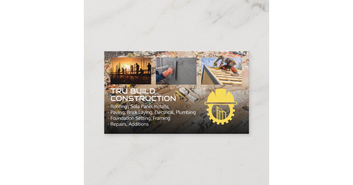 Construction Site | General Contractor | Property Business Card | Zazzle