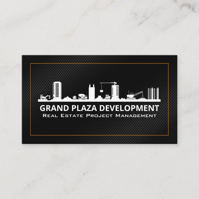 Construction Site | Gold Black Business Card (Front)