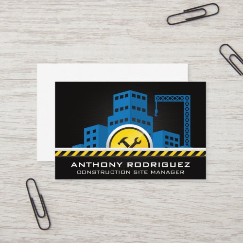 Construction Site  Hammer Wrench Business Card