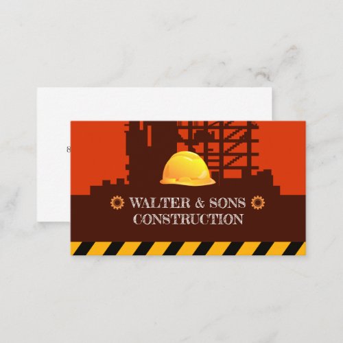 Construction Site  Hardhat Business Card