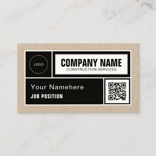 Construction site inspired geometric  business car business card