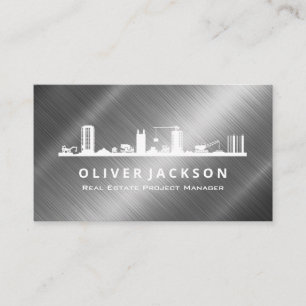 Construction Site   Metallic Shine Business Card