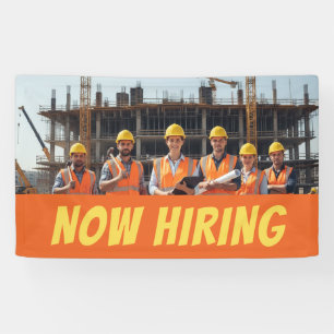 Construction Site NOW HIRING Banner – Customizable