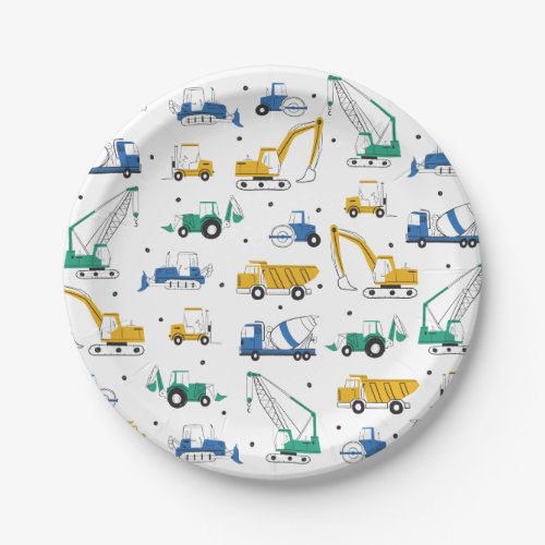 Construction Site Paper Plate