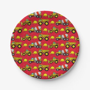 Construction Site Paper Plates by Shenanigins at Zazzle