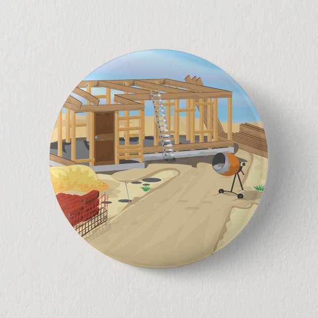 Construction Site Pinback Button (Front)