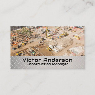 Construction Site   Project Manager Business Card