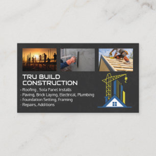 Construction Site Roofer Paver Masonry Business Card