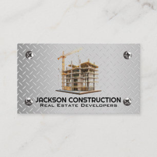 Construction Site Steel and Metal Screws Business Card
