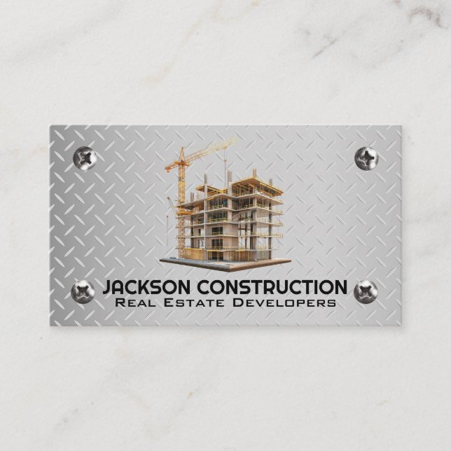 Construction Site | Steel and Metal Screws Business Card (Front)