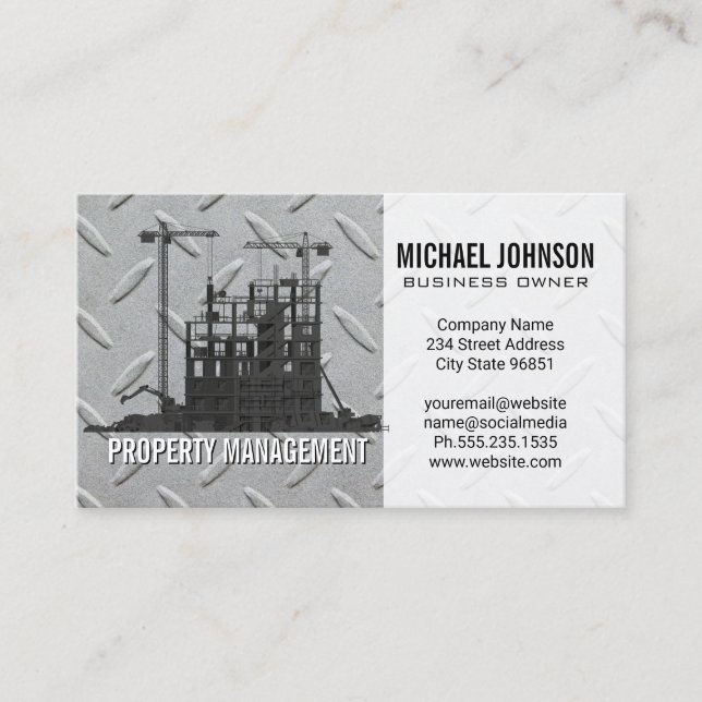 Construction Site | Steel | Contractor Business Card (Front)
