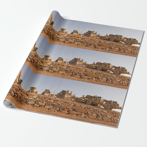 Construction Site Tractors Wrapping Paper