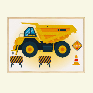 Construction Site Truck Dump Truck Print Kids Room