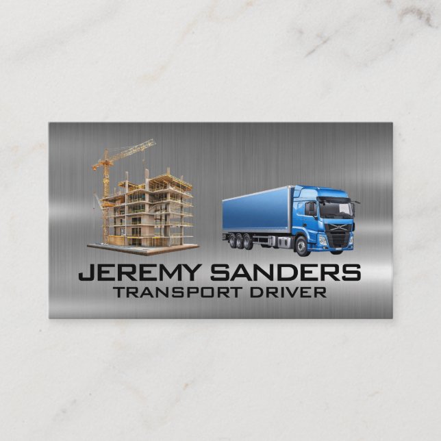 Construction Site | Trucking Services Business Card (Front)
