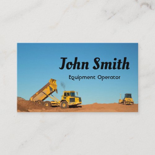 Construction Site Trucks Business Card