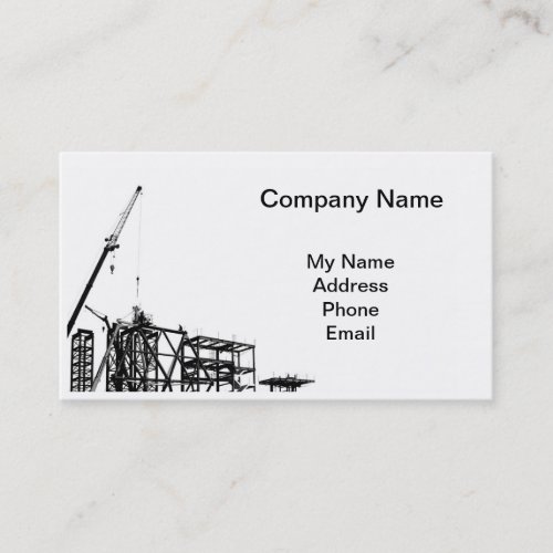 Construction Site with Crane Business Card