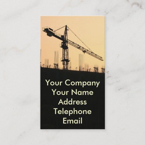 Construction Site with Large Crane Business Card