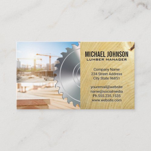 Construction Site | Wood Panels | Builder Business Card