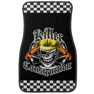 Construction Skull Car Mats: Killer Construction Car Mat
