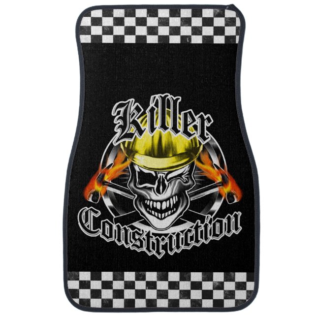 Construction Skull Car Mats: Killer Construction Mat (Front)