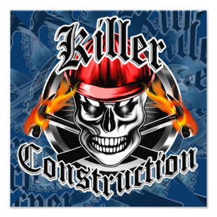 Construction Skull with Hard: Killer Construction Photo Print
