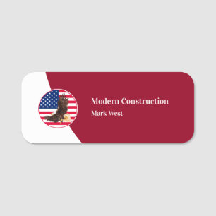 Construction Staff Patriotic Theme Name Tags