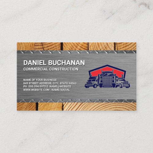 Construction | Steel Wood | Semi Trucks Business Card