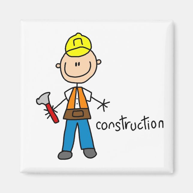 Construction Stick Figure Magnet (Front)