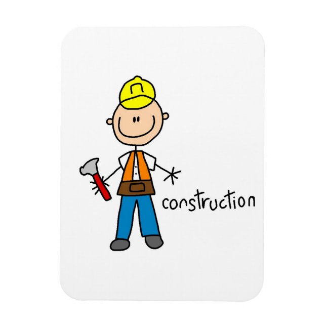 Construction Stick Figure Magnet (Vertical)