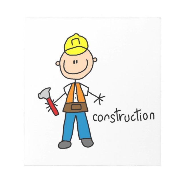 Construction Stick Figure Notepad (Front)