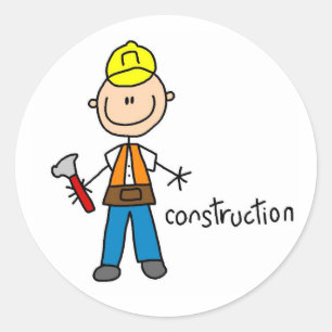 Construction Stick Figure Sticker