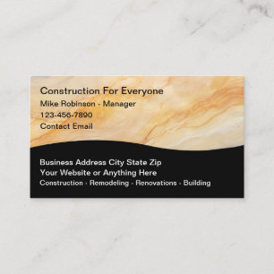 Construction Stone Granite Look Modern Business Card
