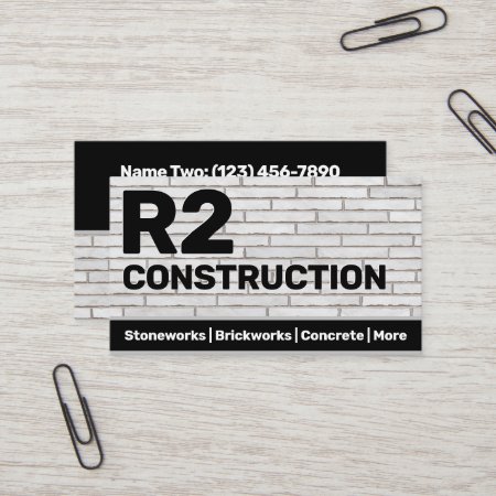 Construction Stonemason Brick Works Custom Business Card