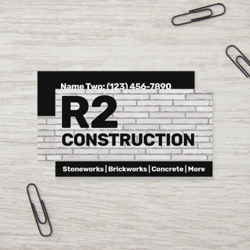 Construction Stonemason Brick Works Custom Business Card