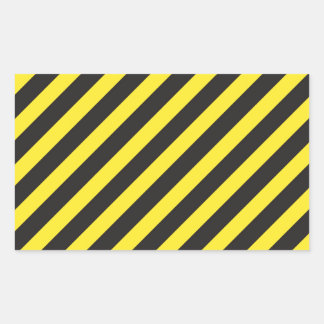 Construction Stripes Diagonal Rectangular Sticker