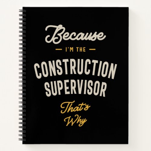 Construction Supervisor Job Title Profession Noteb Notebook