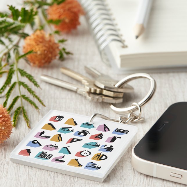 Construction Symbols Keychain (Creator Uploaded)