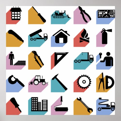 Construction Symbols Poster