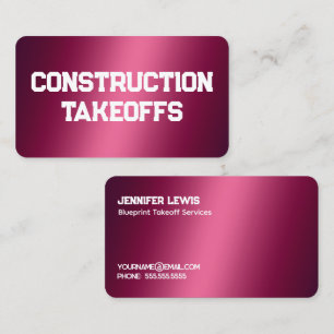 Construction Take-Offs Business Card
