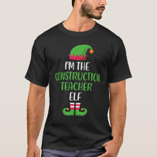 Construction Teacher Elf Christmas Family Matching T-Shirt