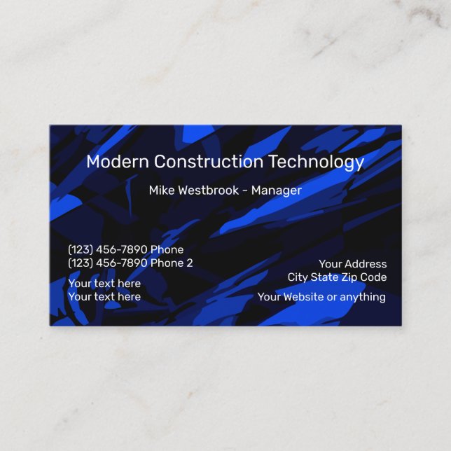 Construction Technology Business Cards (Front)