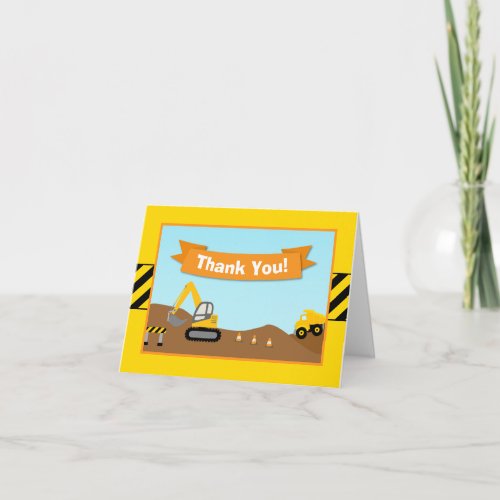 Construction Thank You Card Folded Note Card