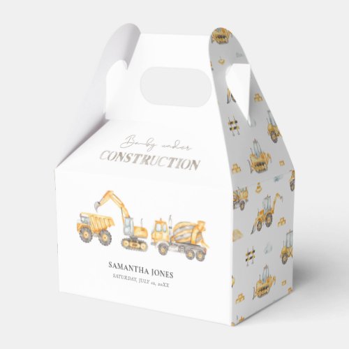 Construction Theme Baby Shower Favor Box