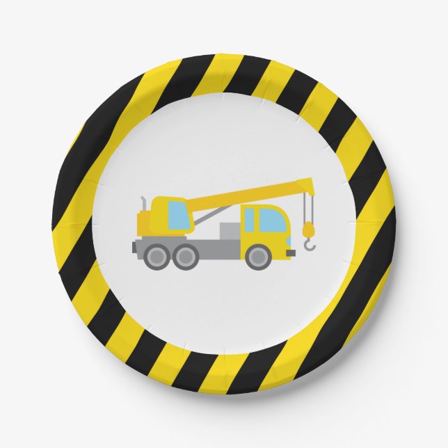 Construction Theme Birthday Party Paper Plates (Front)
