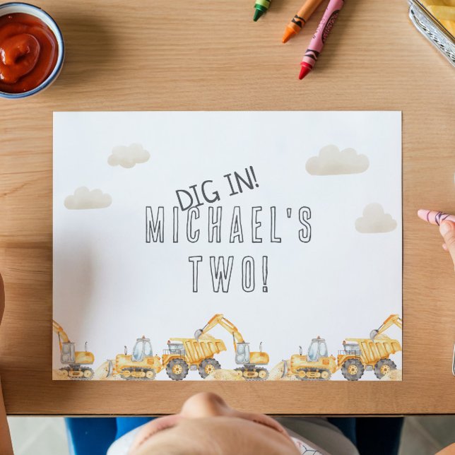 Construction Theme Birthday Placemat (Creator Uploaded)